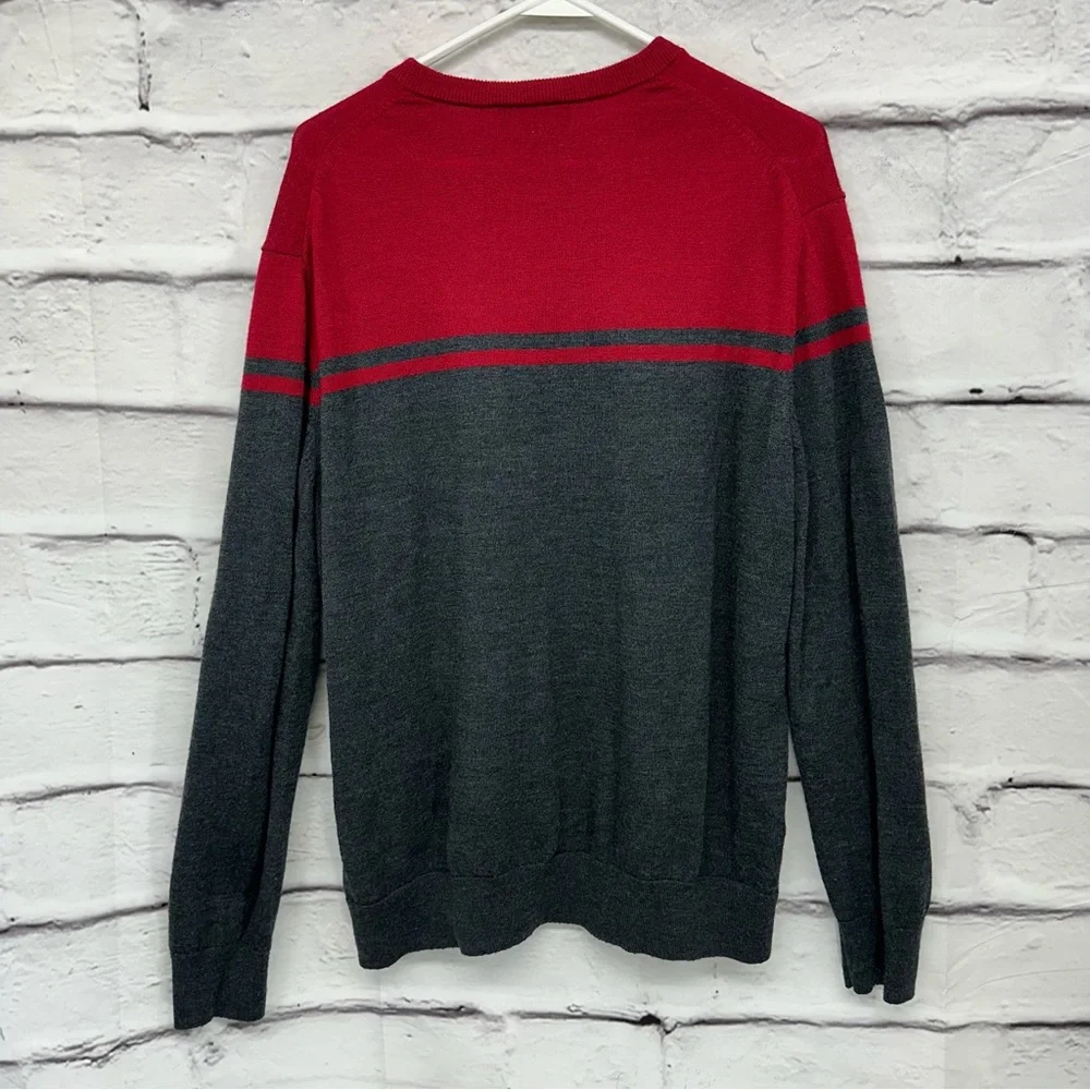 BANANA REPUBLIC FACTORY Sweater Sz XL Merino Wool  Color Block - Picture 2 of 7